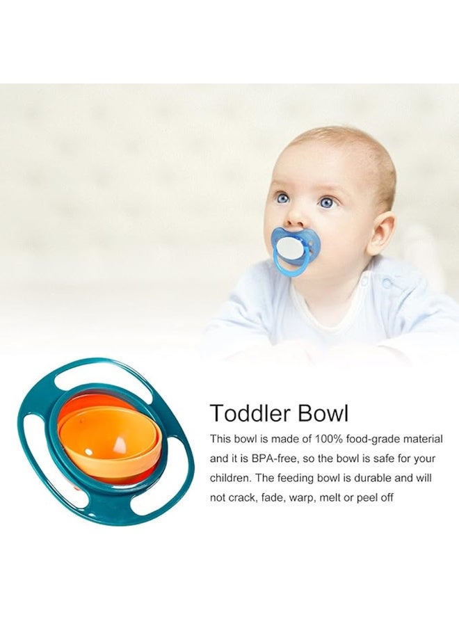 MiniMe Anti-Spill Gyro Baby Bowl | 6–36 Months | Teal & Orange | Food-Grade Plastic & ABS | Ergonomic Handles & 360° Rotating Inner Bowl | Leak-Proof Gyroscopic Design | Dishwasher Safe & Easy To Clean - Image 2