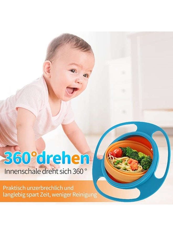 MiniMe Anti-Spill Gyro Baby Bowl | 6–36 Months | Teal & Orange | Food-Grade Plastic & ABS | Ergonomic Handles & 360° Rotating Inner Bowl | Leak-Proof Gyroscopic Design | Dishwasher Safe & Easy To Clean - Image 5
