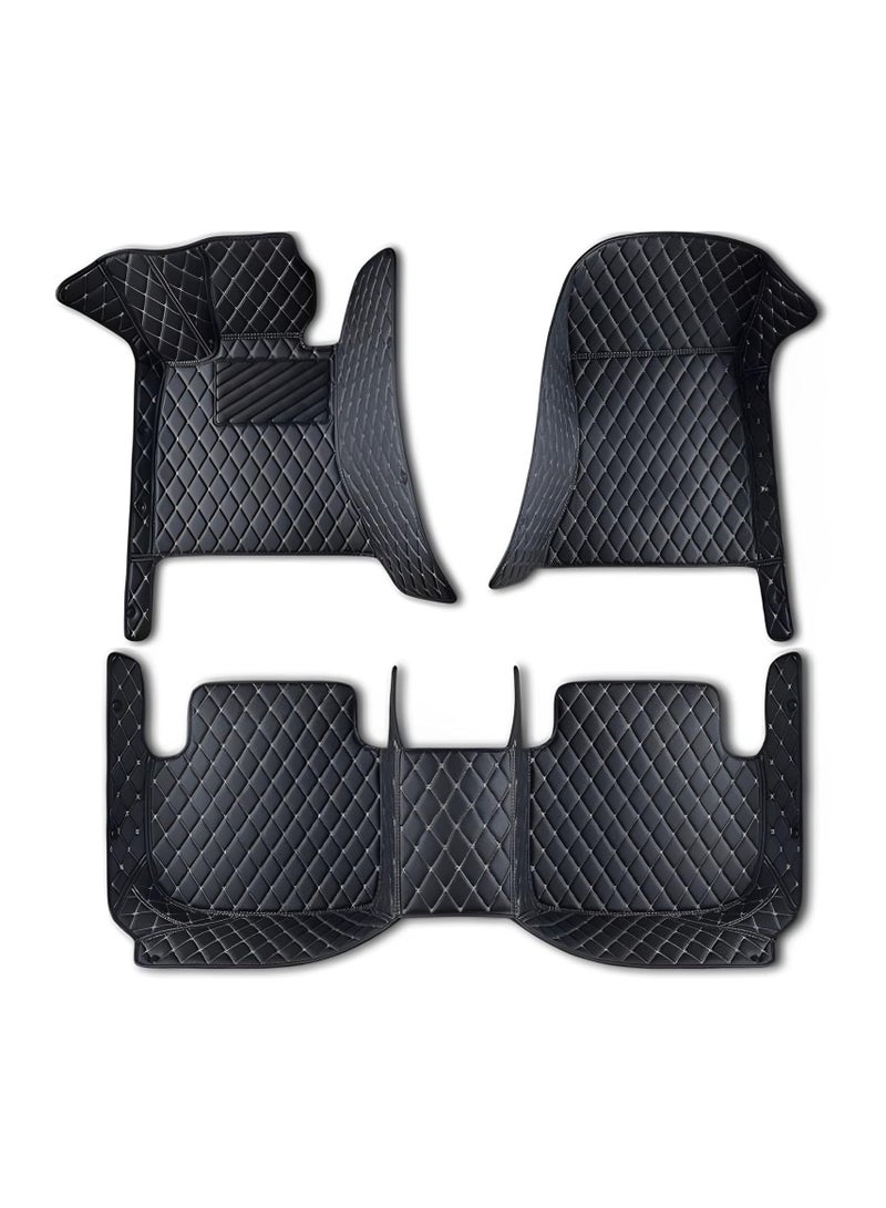 WINCA Car Floor Mats Compatible With Nissan Sunny 2011-2018  PVC Leather Floor Mat Non-slip Foot Mats Weather Color Available (Black) - Image 1