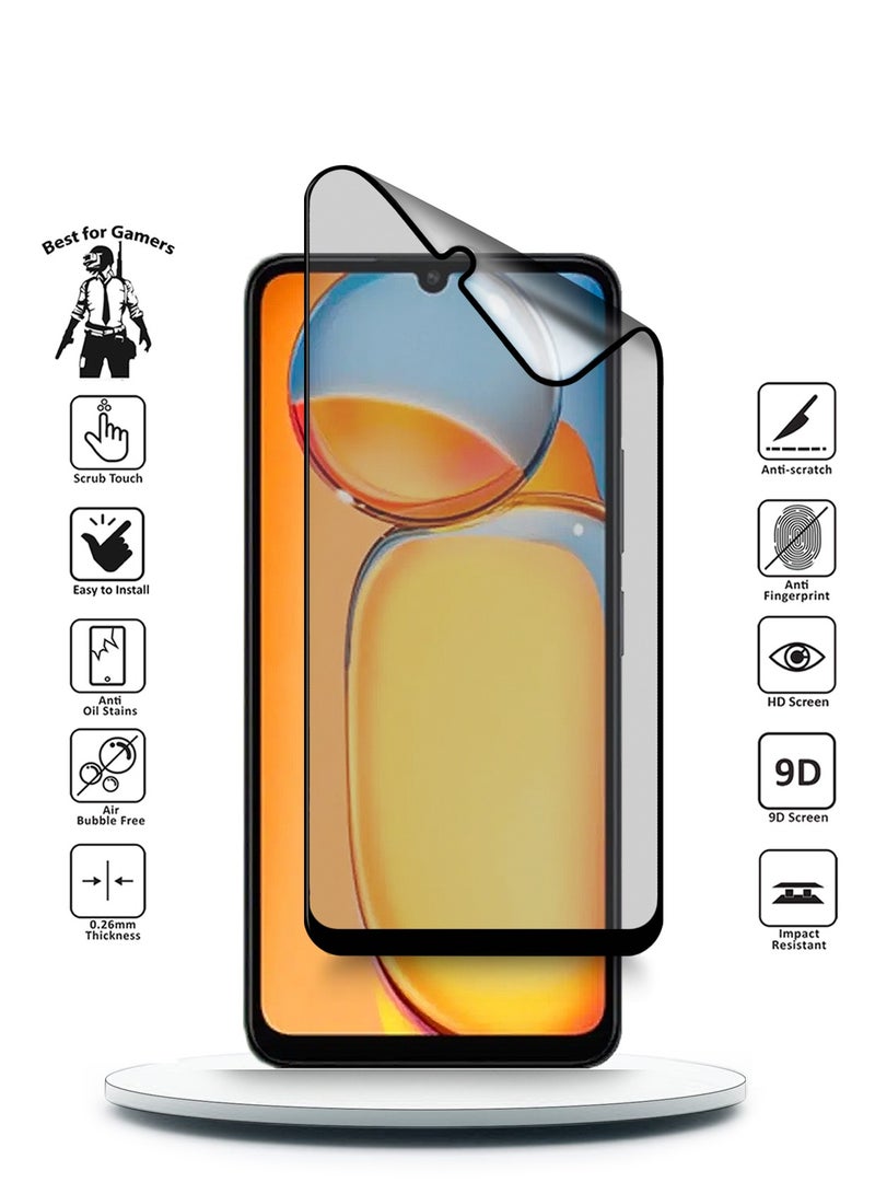 دبليو تيك لهاتف Xiaomi Redmi 13C 4G 2023 / Xiaomi Poco C65 4G 2023 نانو سيراميك كامل الغراء غطاء كامل واقي شاشة مرن غير لامع (MSCNMN) - شفاف / أسود - Image 2