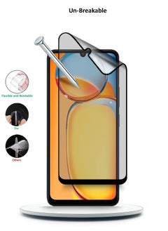 دبليو تيك لهاتف Xiaomi Redmi 13C 4G 2023 / Xiaomi Poco C65 4G 2023 نانو سيراميك كامل الغراء غطاء كامل واقي شاشة مرن غير لامع (MSCNMN) - شفاف / أسود  - Image 4