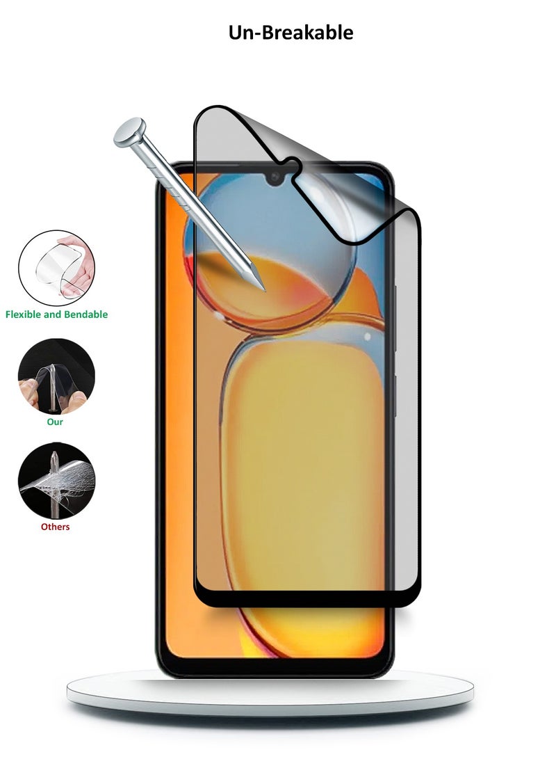 دبليو تيك لهاتف Xiaomi Redmi 13C 4G 2023 / Xiaomi Poco C65 4G 2023 نانو سيراميك كامل الغراء غطاء كامل واقي شاشة مرن غير لامع (MSCNMN) - شفاف / أسود - Image 4