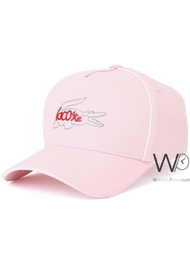 LACOSTE Lacoste Sport CROC Baseball Pink Cap Cotton Hat  - Image 1