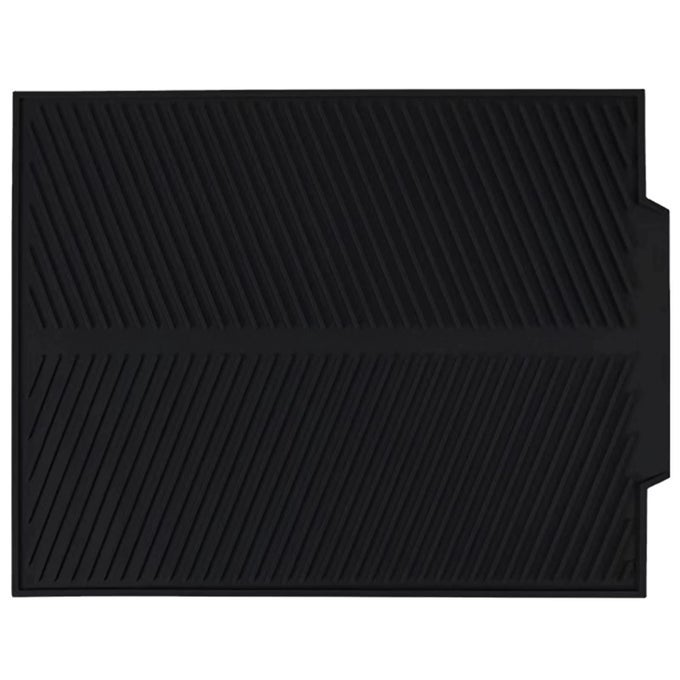 DISH DRYING MAT FOR KITCHEN COUNTER SILICONE LARGE DISH DRYING PAD EASY CLEAN NONSLIPPING HEAT RESISTANT DISH RACK MAT FOLDABLE DISH DRAIN MAT BLACK