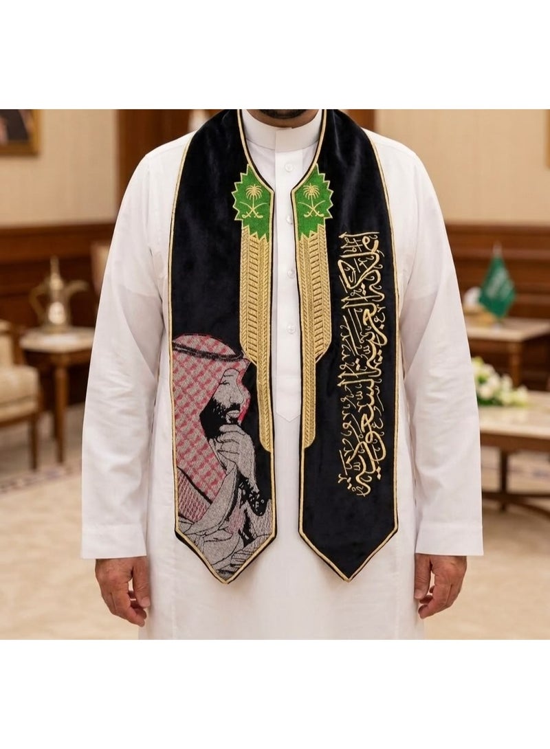 شال اليوم الوطني السعودي فخر وأناقة في احتفال المملكة المقاس يناسب الكبار والشباب - Image 1