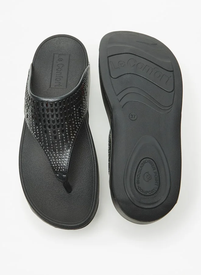 Le Confort Women's Embellished Slip-On Flatform Heeled Sandals Ramadan Collection