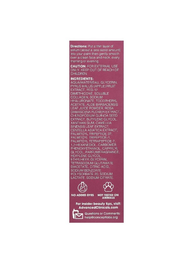 Advanced Clinicals Advanced Clinicals, Peptide Serum, Anti-Wrinkle Face Serum, 1.75 fl oz (52 ml)  - Image 3