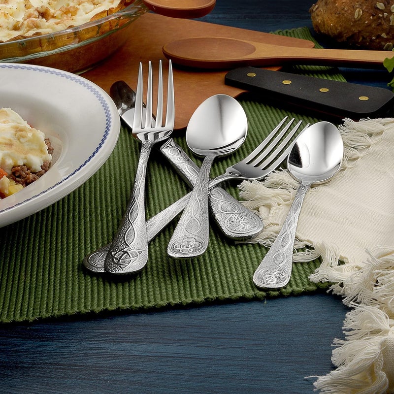 Liberty Tabletop Celtic 65pc Flatware Set Service for 12 Silverware Made in USA - Image 4