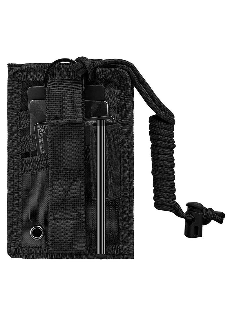 JEEJPV ID holder with hook and loop patch, removable quick tear, key ring and adjustable neck lanyard - Image 1