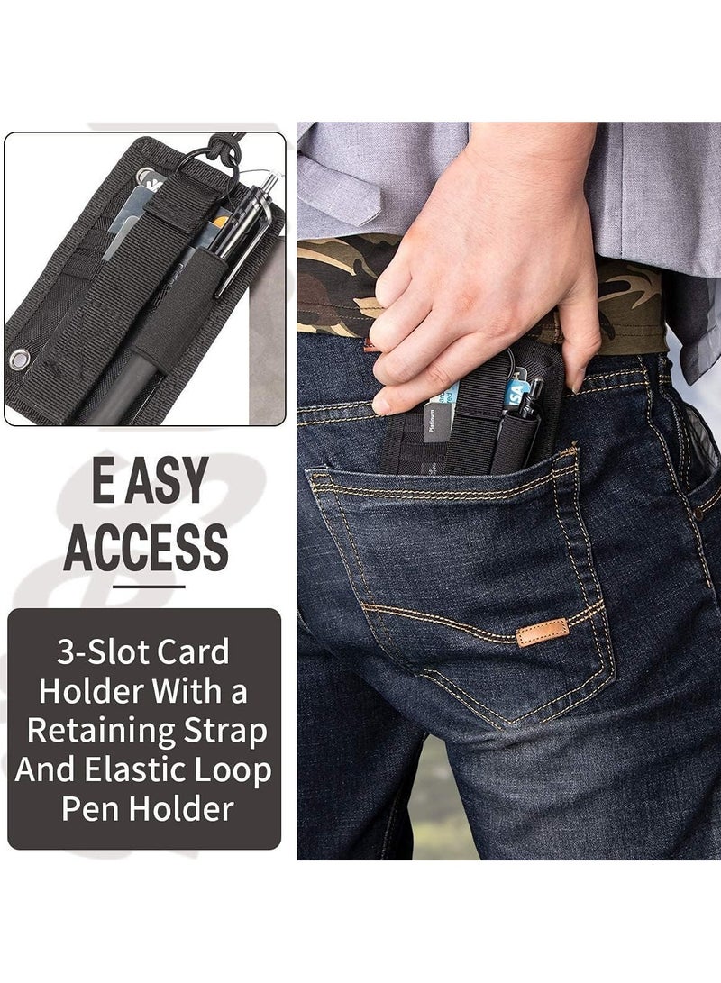 JEEJPV ID holder with hook and loop patch, removable quick tear, key ring and adjustable neck lanyard - Image 2