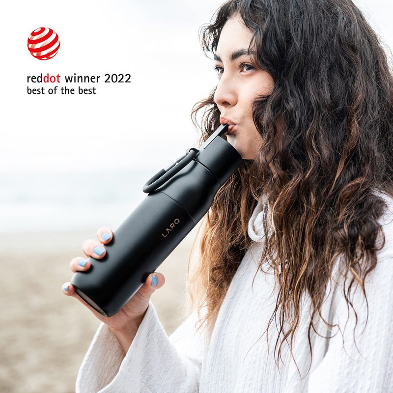 LARQ Bottle Filtered - Insulated Stainless Steel Water Bottle BPA Free with Nano Zero technology and long-lasting filters, Obsidian Black, 17oz - Image 5