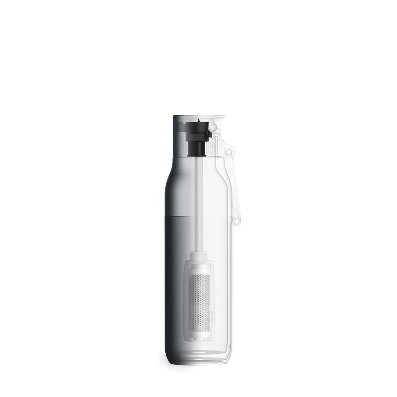 LARQ Bottle Filtered - Insulated Stainless Steel Water Bottle BPA Free with Nano Zero technology and long-lasting filters, Obsidian Black, 17oz - Image 2