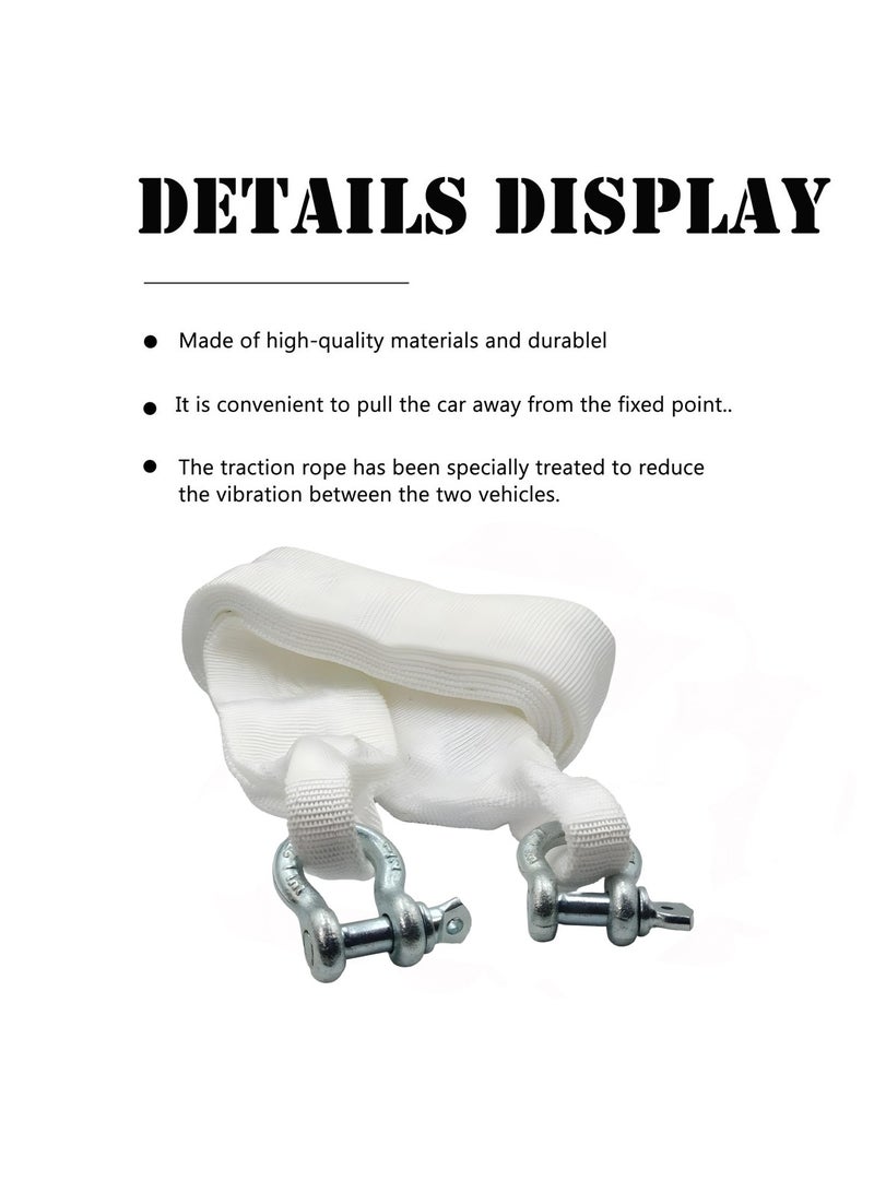 3XR Heavy-Duty Tow Strap 5M – 10,000kg Capacity, 100% Premium Nylon Recovery Rope with Steel D-Shackles for Car, SUV, 4×4 Off-Road, Mud, Snow & Emergency Towing - 5913 - Image 3