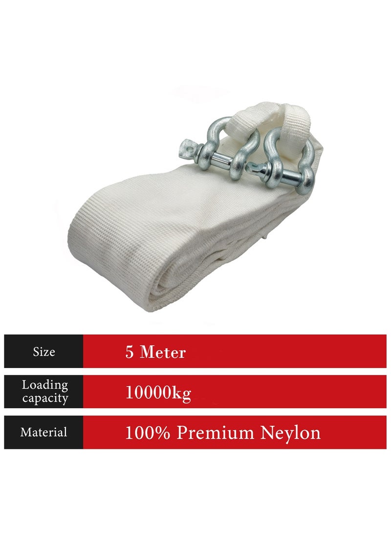 3XR Heavy-Duty Tow Strap 5M – 10,000kg Capacity, 100% Premium Nylon Recovery Rope with Steel D-Shackles for Car, SUV, 4×4 Off-Road, Mud, Snow & Emergency Towing - 5913 - Image 4