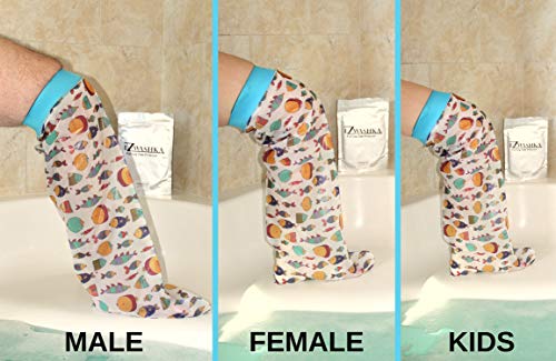 EZWashka Adults and Youth Cast Covers for Shower Leg Waterproof Reusable Leg Cast Cover for Showering Cast Protector for Shower Leg Adult and Youth with Fishes Design - Image 5