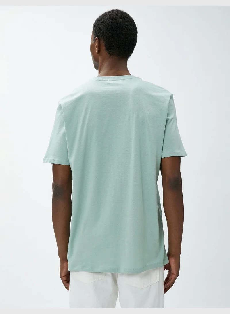 KOTON Slogan Printed T-Shirt Crew Neck Short Sleeve