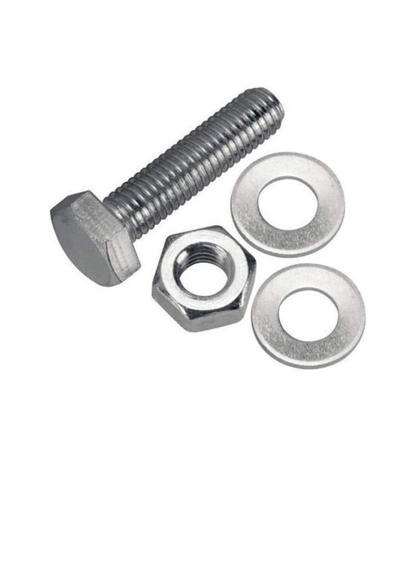 Generic - 12 pcs Hex Head Screw Bolts Nuts & Washers Fully Thread GI Plain Finish Bolt Set. (10, 70MM) - Image 1
