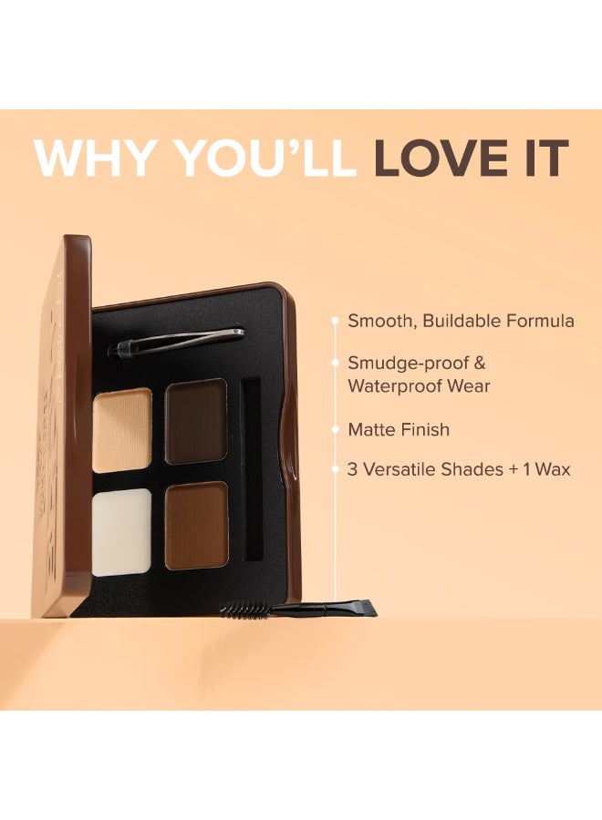 Forever52 Brow Master Kit All-in-One Eyebrow Palette with Powders, Wax, Brush & Tweezers multicolour - Image 4