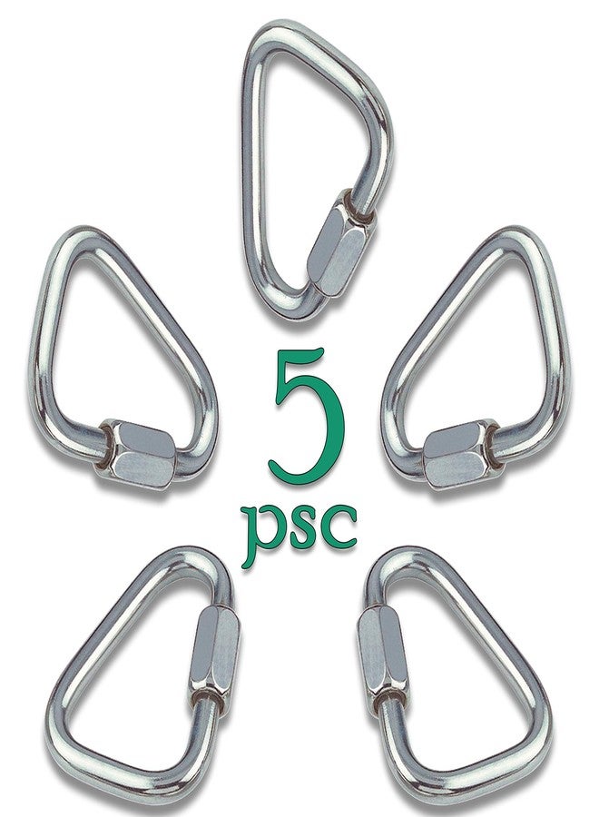Cateam Set of 5 Carabiners for Ninja Slackline. Triangle Shaped Quick Links for Ninja Slackline. Large 5/16" (M8/80mm) - Image 1