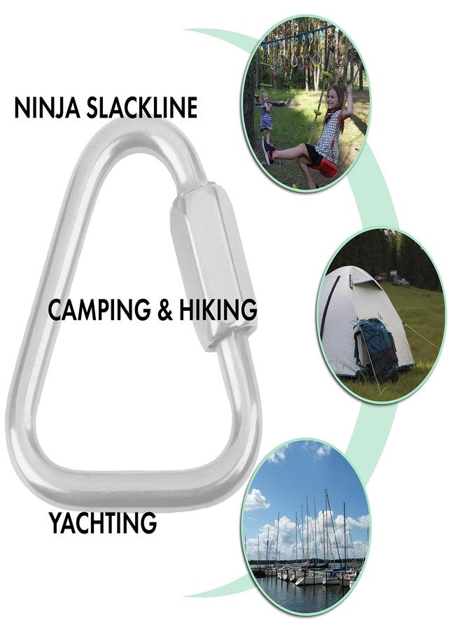 Cateam Set of 5 Carabiners for Ninja Slackline. Triangle Shaped Quick Links for Ninja Slackline. Large 5/16" (M8/80mm) - Image 3