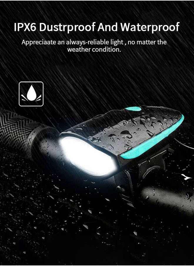 GROIC Bike Light with Horn Set,USB Rechargeable Bicycle Light with Bell,Bike Front Light for Electric Scooter Kids,Bicycle Front Light with 3 Lighting Modes (Light and Horn)  - Image 4