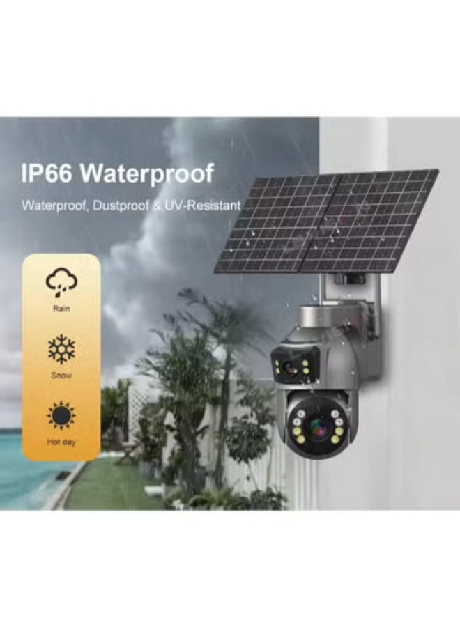 GEEK SPACE 4G SIM Solar Security Camera with 20X Zoom, Dual Lens PTZ Outdoor Wireless CCTV Surveillance Camera, AI Motion Detection, Full Color Night Vision, 24/7 Recording, Two-Way Audio, IP66 Waterproof, Rechargeable Battery, HD Remote Monitoring for Home, Farm & Business - Image 3