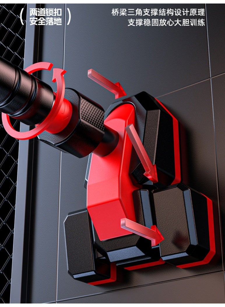No-Drill Doorway Pull Up Bar, Adjustable Chin Up Bar 95–135cm with Safety Lock and Built-in Level for Home Gym Exercise - Image 5
