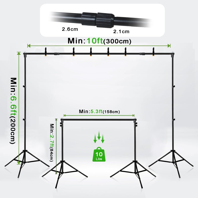 LOOWVY Green Screen Backdrop Kit 10x6.6ft with Tripod Stand, Chroma Key Background System for Video Shooting, Live Streaming, Photo Studio, Content Creation and Virtual Backgrounds - Image 2