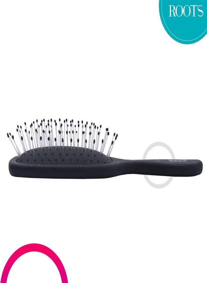 روتس فرشاة شعر ROOTS Zero Tangle ذات المقبض الأسود | شعيرات ناعمة ومتينة | فك تشابك الشعر الحساس/الرطب/الجاف دون إتلافه | للرجال والنساء | الطول: 6 بوصات، رقم الموديل: RZTX-NR - Image 2