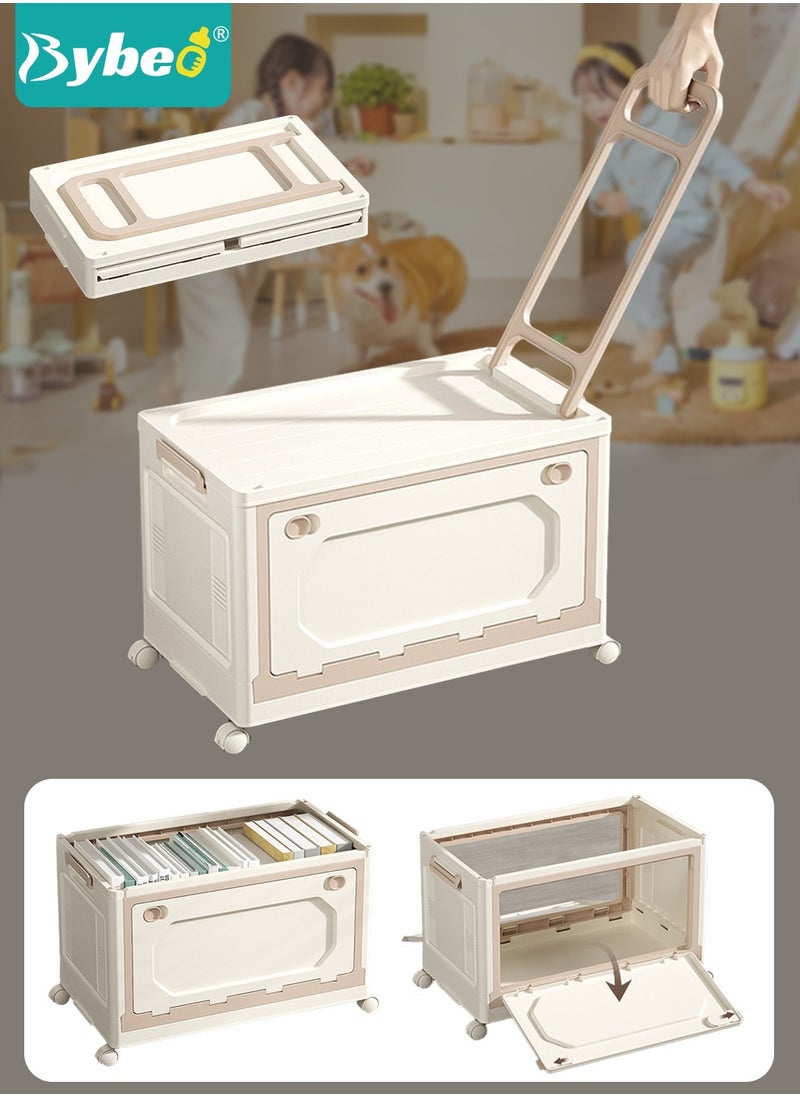 Bybeo - Baby Toy Storage Box With Wheels and Removable Lid and Handle, Children's Toys and Cloth Storage Bin, Organizer, Basket, Trunk for Kids Boys and Girls, Toddlers and Baby Nursery Room, Enough Capacity. - Image 1