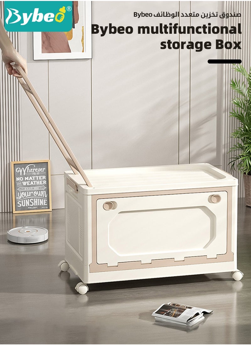 Bybeo - Baby Toy Storage Box With Wheels and Removable Lid and Handle, Children's Toys and Cloth Storage Bin, Organizer, Basket, Trunk for Kids Boys and Girls, Toddlers and Baby Nursery Room, Enough Capacity. - Image 1