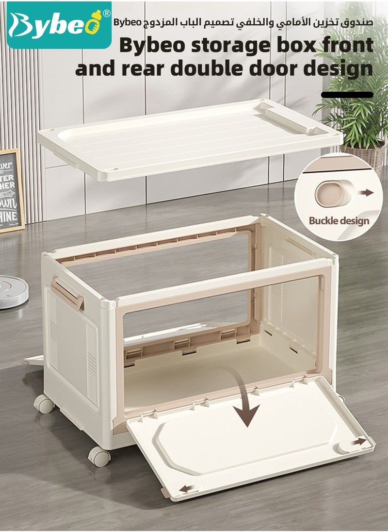 Bybeo - Baby Toy Storage Box With Wheels and Removable Lid and Handle, Children's Toys and Cloth Storage Bin, Organizer, Basket, Trunk for Kids Boys and Girls, Toddlers and Baby Nursery Room, Enough Capacity. - Image 1