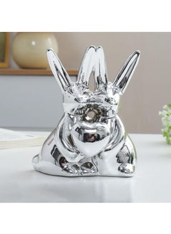 Y&D Ceramic Rabbit Wine Cabinet Decoration Light Luxury High-end Entrance Living Room TV Cabinet Ornaments Home Art Decoration-Silver Love 