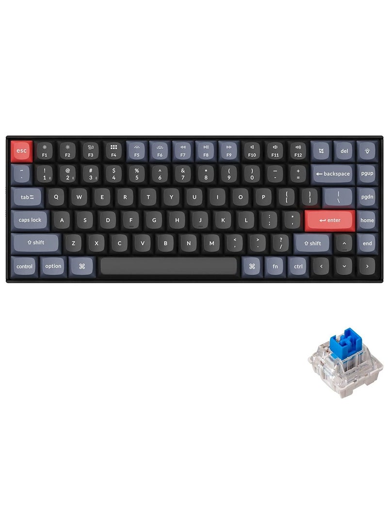 Keychron لوحة مفاتيح ميكانيكية لاسلكية K2 Pro QMK/VIA، لوحة مفاتيح سلكية ماكرو قابلة للبرمجة مخصصة مع مفتاح K Pro Blue قابل للتبديل السريع، أغطية مفاتيح PBT بإضاءة خلفية LED بيضاء لنظام التشغيل Mac Windows Linux  - Image 1
