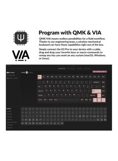 Keychron K2 Pro QMK/VIA Wireless Mechanical Keyboard, Custom Programmable Macro Wired Keyboard with Hot-Swappable K Pro Blue Switch White LED Backlight PBT Keycaps for Mac Windows Linux  - Image 3