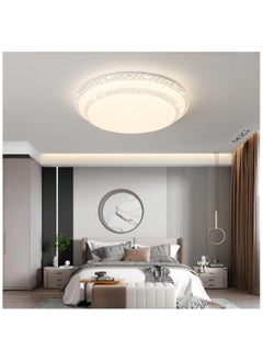 HUA QIANG WANG Flush Mount Double Layer Crystal Ceiling Lamp, 3-color Modern Simple LED Ceiling Light for Bedroom Living Room Dining Room  - Image 3