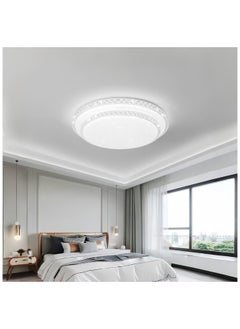 HUA QIANG WANG Flush Mount Double Layer Crystal Ceiling Lamp, 3-color Modern Simple LED Ceiling Light for Bedroom Living Room Dining Room  - Image 5