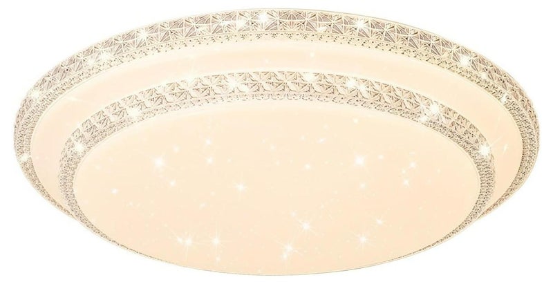 HUA QIANG WANG Flush Mount Double Layer Crystal Ceiling Lamp, 3-color Modern Simple LED Ceiling Light for Bedroom Living Room Dining Room - Image 1