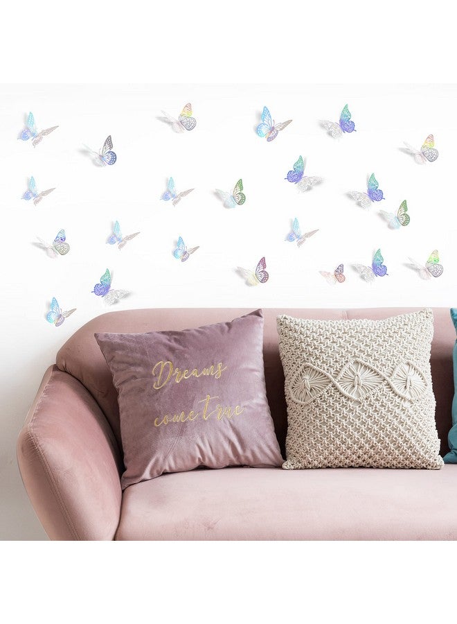 SAOROPEB 3D Butterfly Wall Decor 48 Pcs 4 Styles 3 Sizes, Butterfly Birthday Decorations Butterfly Party Decorations Cake Decorations, Removable Stickers (Laser) - Image 5