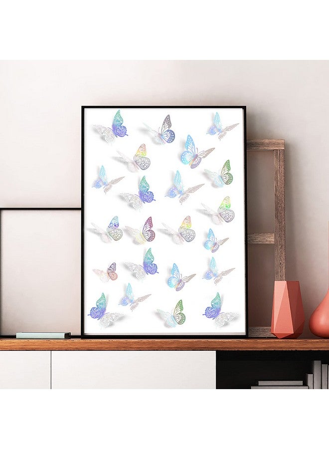 SAOROPEB 3D Butterfly Wall Decor 48 Pcs 4 Styles 3 Sizes, Butterfly Birthday Decorations Butterfly Party Decorations Cake Decorations, Removable Stickers (Laser) - Image 4