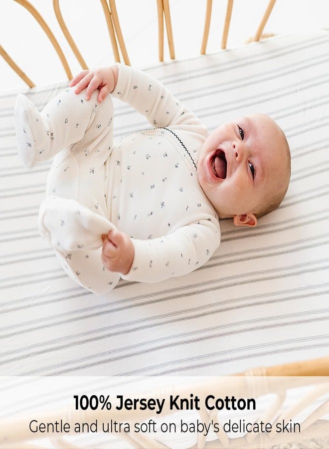 Ely's & Co. Pack and Play Sheets, for Mini/Portable Crib, 2 Pack Fitted Playpen Play Yard Sheet Set Compatible with Graco Pack n Play, for Baby Boys, 100% Cotton, 38”x24”x5” Blue Dragonfly + Stripes - Image 3