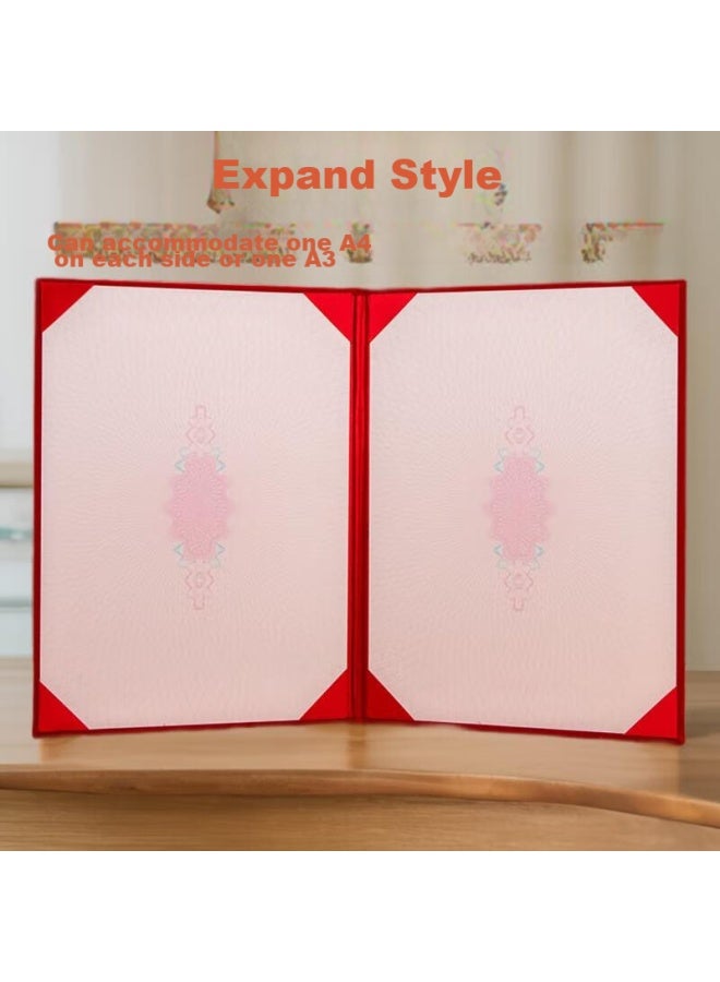 Tianshun Red Velvet Business Signing Book, Document Folder, Signing Book, File Folder, Contract Folder, Agreement Folder, Contract Book, Ceremony Book, Can Be Placed, Velvet Horizontal Style Signing Book A405 - Image 2