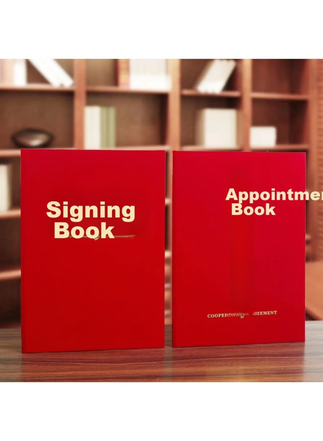 Tianshun Red Velvet Business Signing Book, Document Folder, Signing Book, File Folder, Contract Folder, Agreement Folder, Contract Book, Ceremony Book, Can Be Placed, Velvet Horizontal Style Signing Book A405 - Image 3