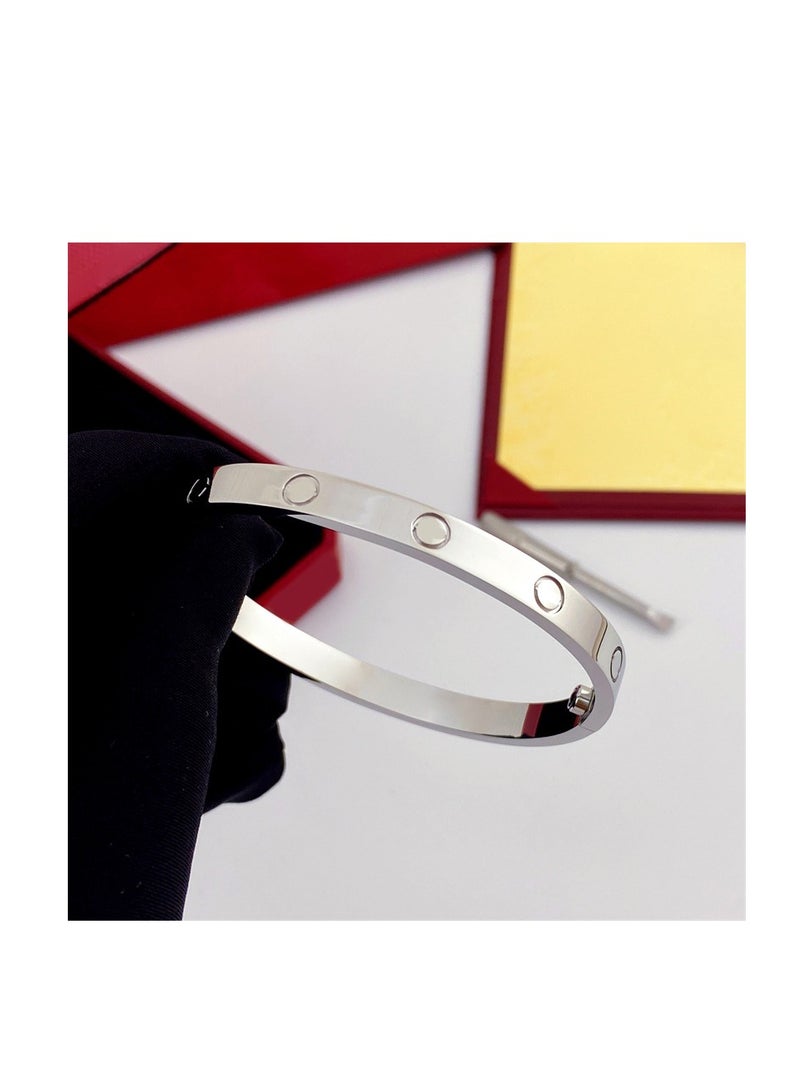 Euro-American Style Titanium Steel Bracelet for Women 16 cm circumference (width 6 mm) 