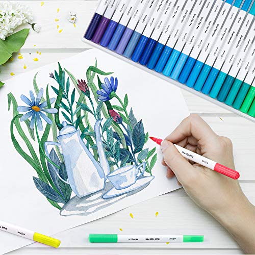 Lelix 120 Colors Dual Tips Brush Pens Art Markers with a Coloring Book, Brush and Fine Point Pens Fineliner for Adults Kids Coloring Books Calligraphy Journaling Lettering Drawing - Image 5