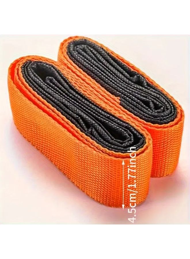 2pcs Heavy Duty Orange Moving Straps Adjustable Length 2.45m 8ft Durable Polyester With Ergonomic Handles For Furniture - Image 3