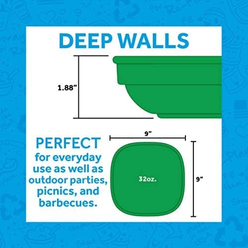 RePlay Toddler Plates  9 In and Bowls  20 Oz  Kids Plates and Bowls Microwave and Dishwasher Safe  Set of 4x4  Red - Image 2