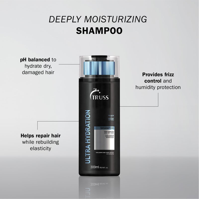 TRUSS Ultra Hydration Hair Shampoo for Women & Men - Hydrating Shampoo for Dry Hair - Restores Strength, Softness & Shine - Color-Safe Formula with Frizz Control & Humidity Protection (10.14 oz) - Image 2