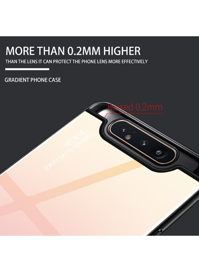 اس-توب جراب لهاتف Galaxy A80، جراب زجاجي متدرج الألوان - Image 5