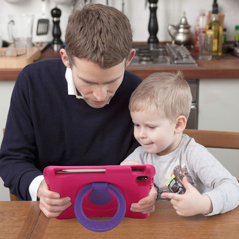 Procases Kids Case For Ipad Air 10.9'' 5Th Gen 2022/4Th Gen 2020, Ipad Pro 11 2020/2018, Shockproof Rotate Handle Fold Stand Lightweight Kids Friendly Case –Magenta - Image 5